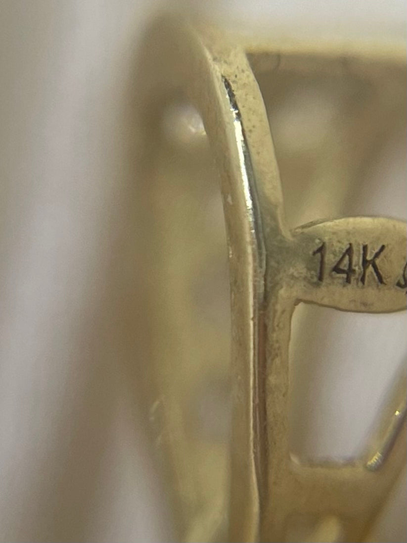 Beltran Jewelry Colgante con forma de osito de peluche de oro de 14 quilates con circonita cúbica rosa de 1.024 x 0.433 in