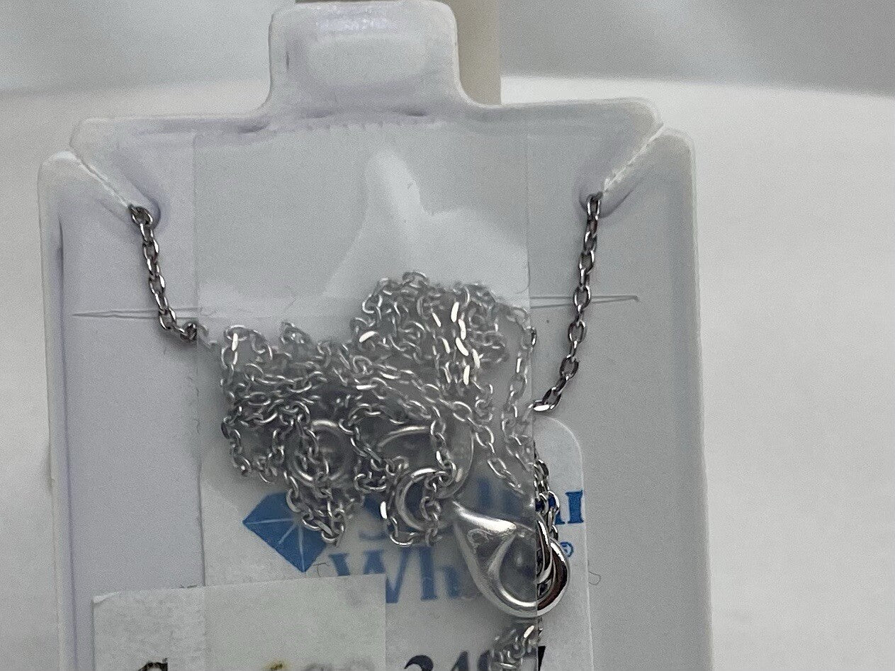 Stellar White Sterling Silver 925 I Love You To The Moon And Back 18in Necklace