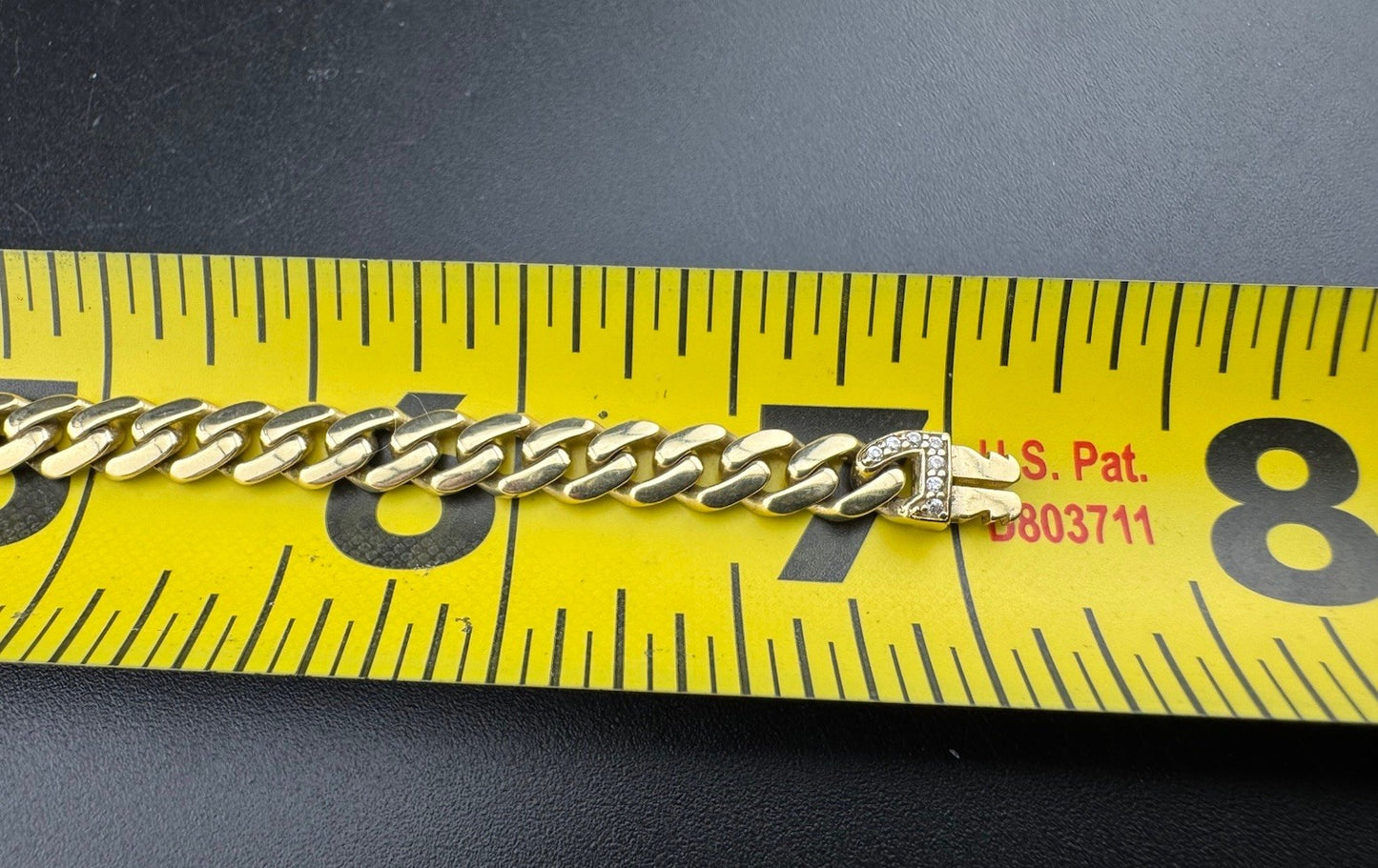 14K Yellow Gold Miami Cuban Bracelet 7in 5.14mm 7.5 Grams CZ Simulated Diamond