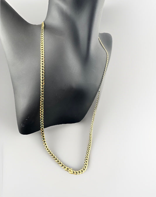 14K Yellow Gold Curb Link Chain Necklace 22in 3.25mm 6.8 Grams Luxury
