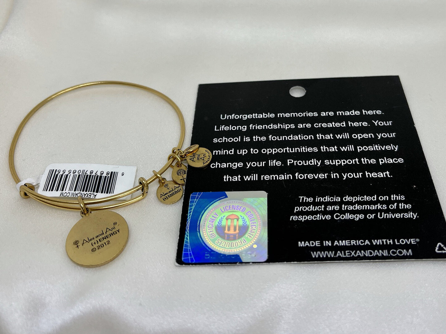 Alex and Ani University of Connecticut Logo Rafaelian Gold Wrap Bracelet UCONN