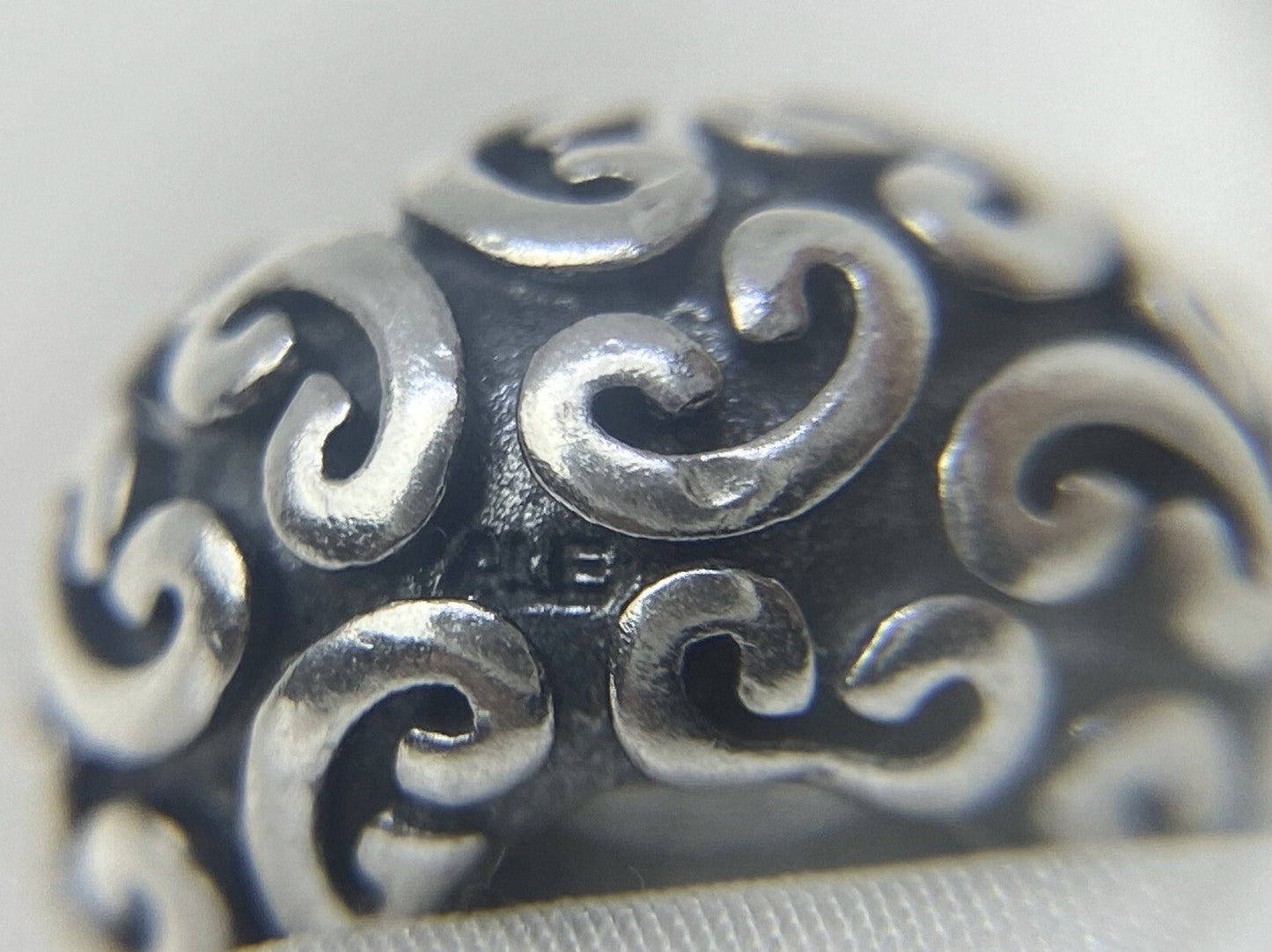 Pandora ALE Sterling Silver 925 Swirl Baroque Bead Ball 7mm European Charm Rare