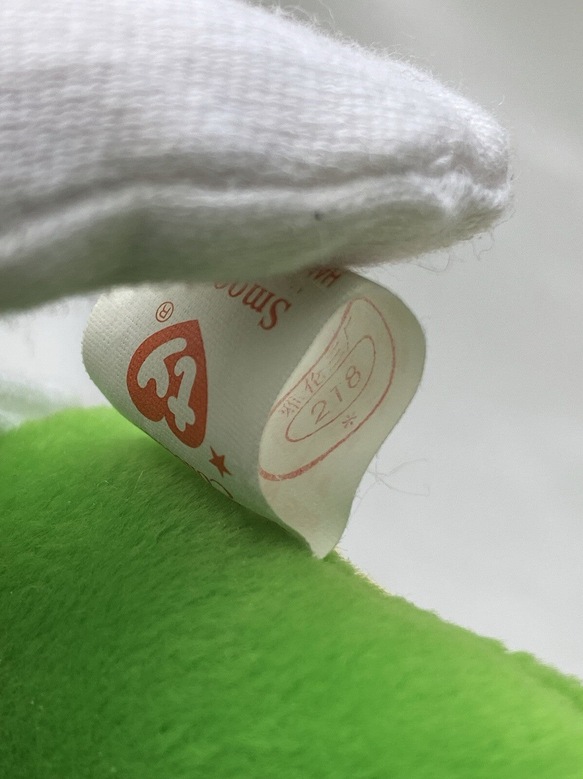 Rare Retired Ty Beanie Baby Smoochy The Frog 1997 P.E. Pellets With Errors