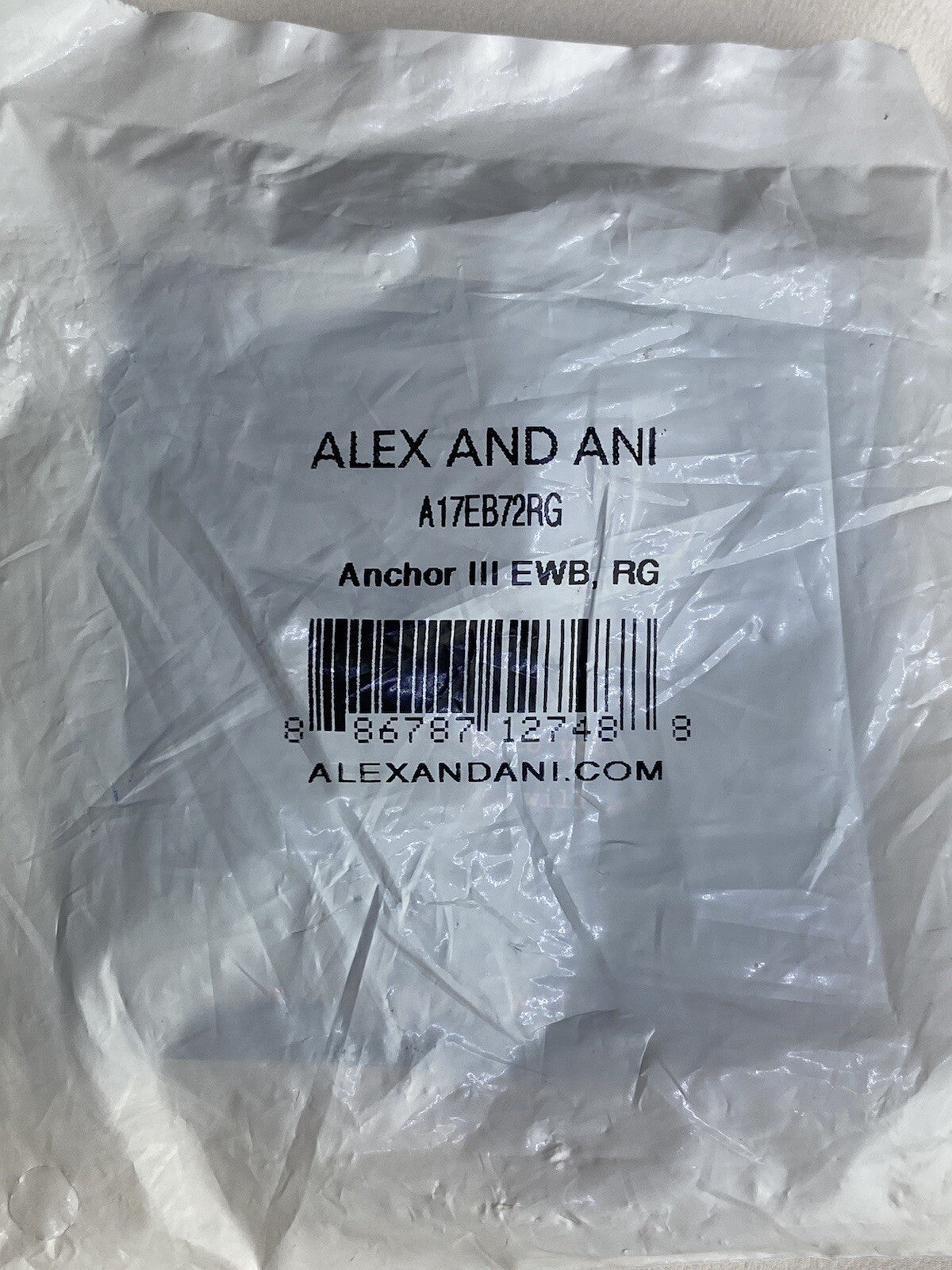 Alex and Ani Rafaelian Gold Anchor Charm Bracelet Blue Swarovski Crystal