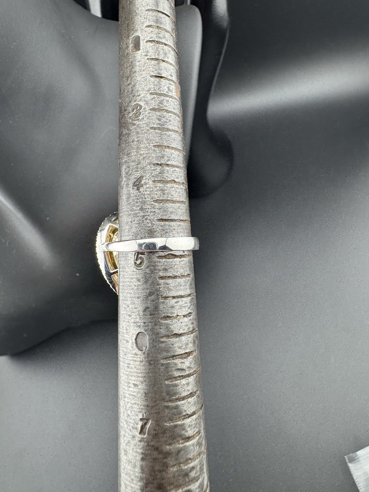 18K White Gold Large Pear Lab Diamond Ring 21mm 15x9m Pave Yellow & Clear Sz4.75