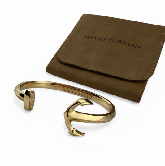 David Yurman 18K Yellow Gold 750 Maritime Anchor Cuff 32.5 Grams Medium