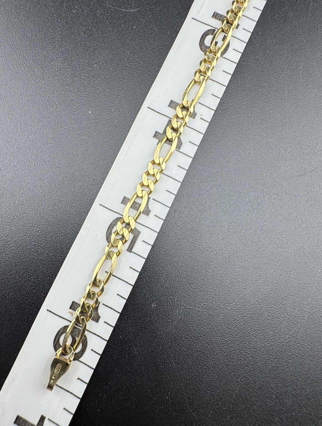 14K Yellow Gold Figaro Link Necklace Chain 16.5in 3.84mm 10.4 Gram Classic Style