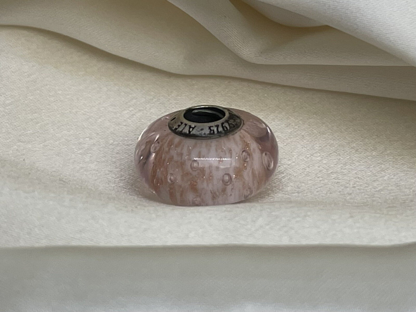 Pandora Plata de Ley 925 Rosa Glitter Circonita Cúbica Brillo Hielo Gota Murano Cristal Charm