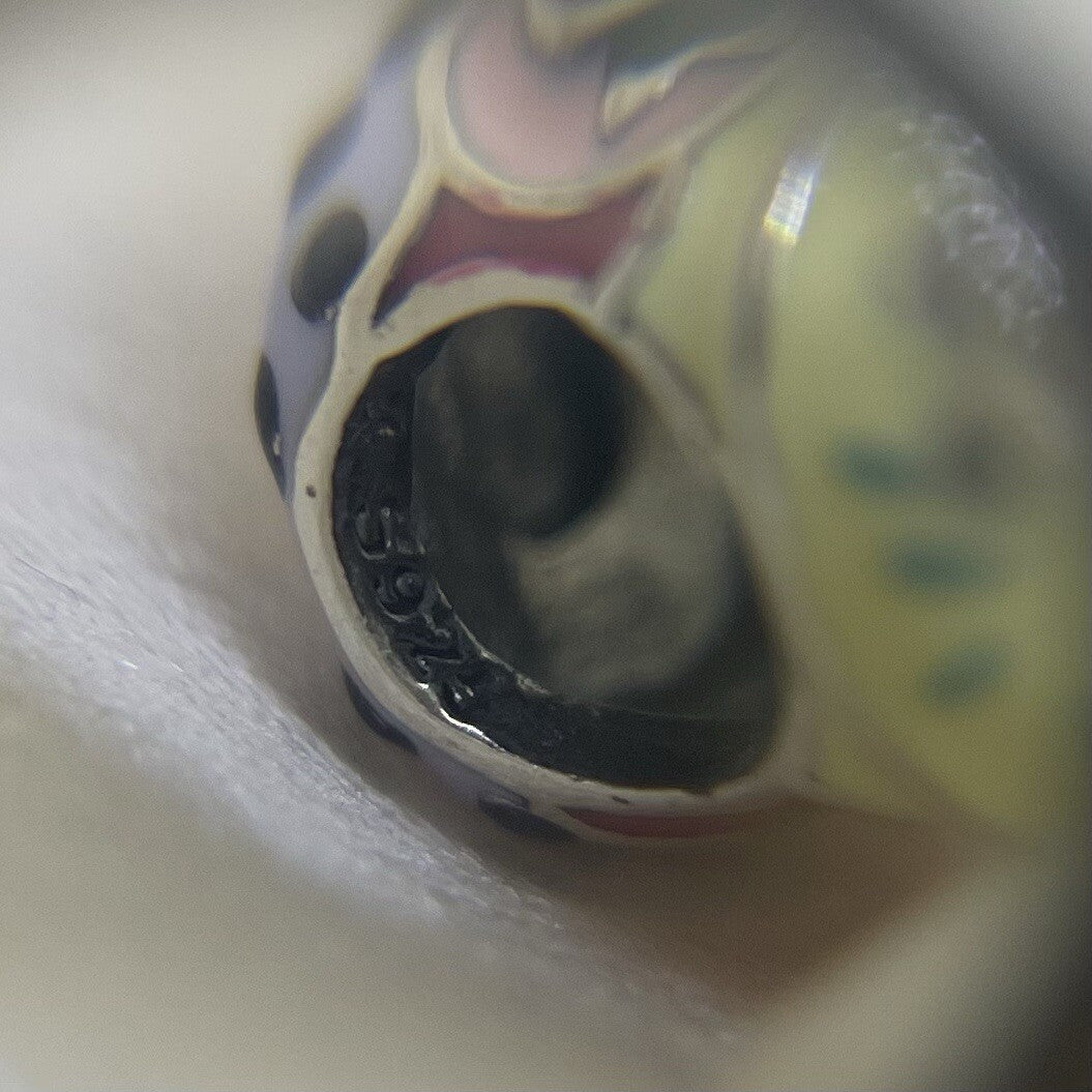 Sterling Silver 925 Enamel Vibrant Fruit Smoothy Health Drink Charm