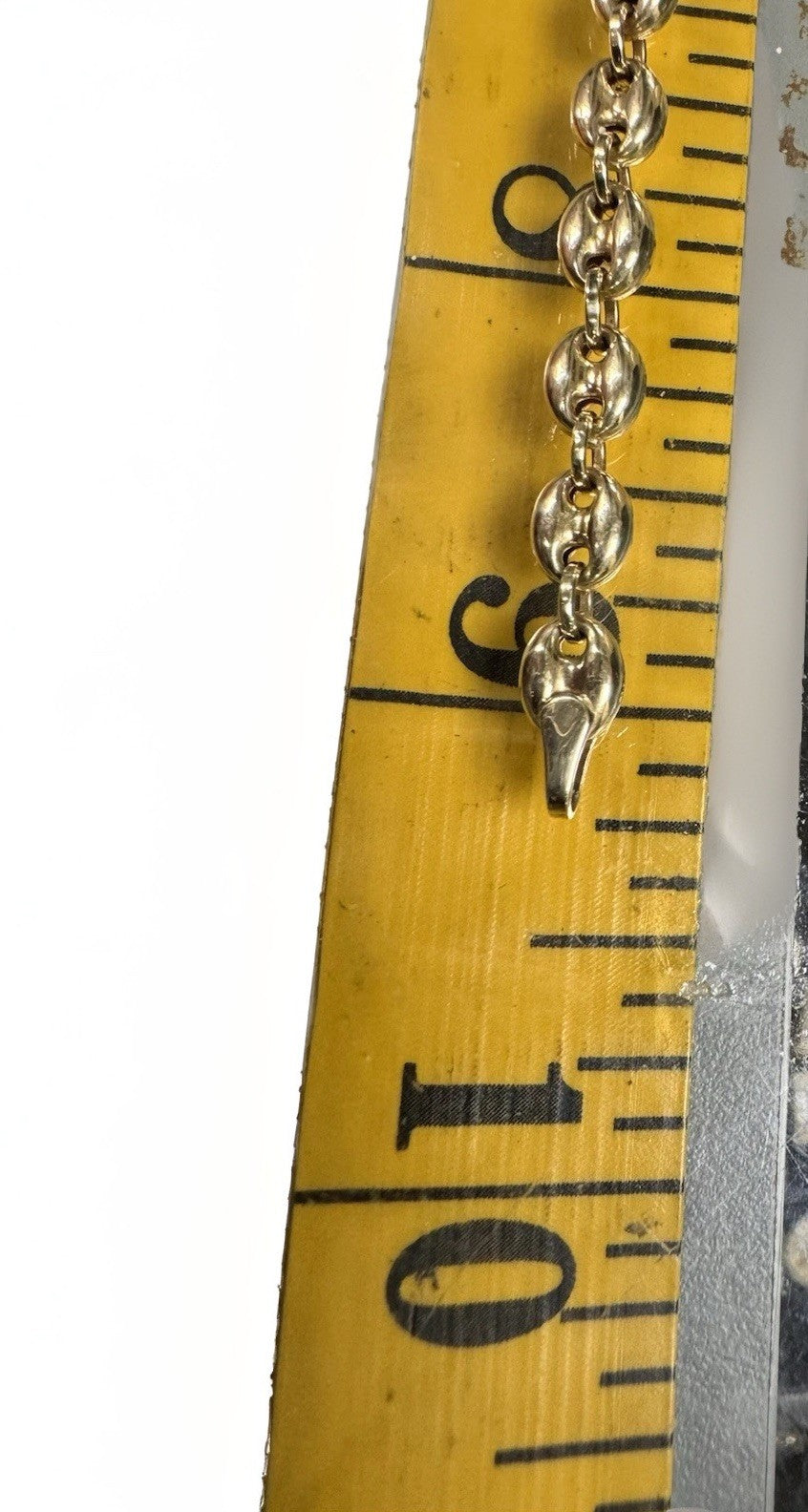 14K Yellow Gold Puffed Mariner Anchor Ankle Bracelet 9in 5.30mm 7.7 Grams