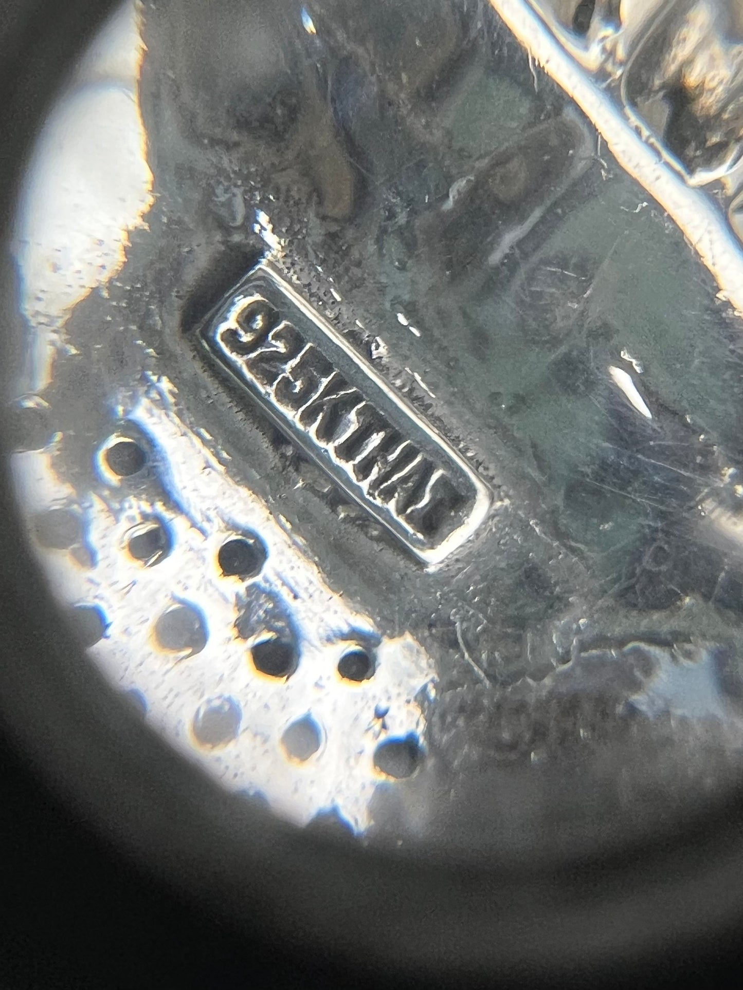 Colgante cuadrado de marcasita tailandesa hecho a mano y plata de ley 925 - 35,95 x 54,18 mm