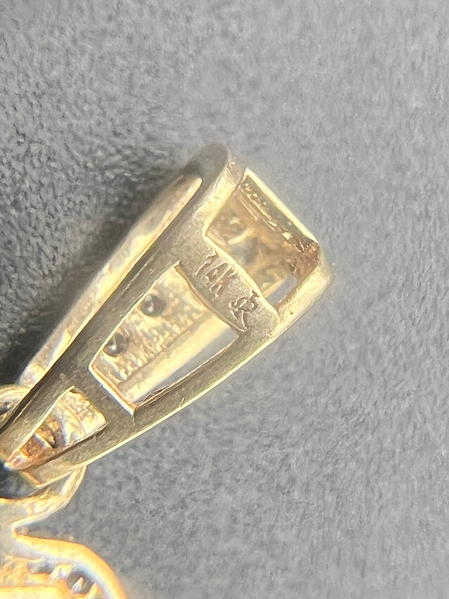 Colgante de mapa de México en oro amarillo de 14 k con circonita cúbica y esmalte