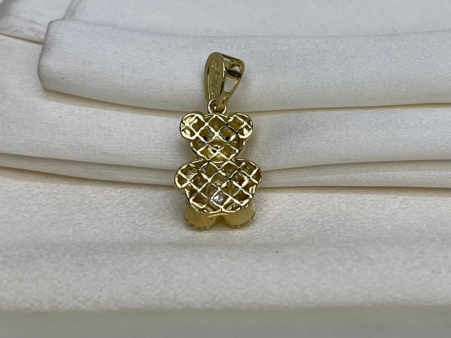 Beltran Jewelry - Colgante con forma de corazón de circonita cúbica de oro de 14 quilates, 0.945 x 0.433 in