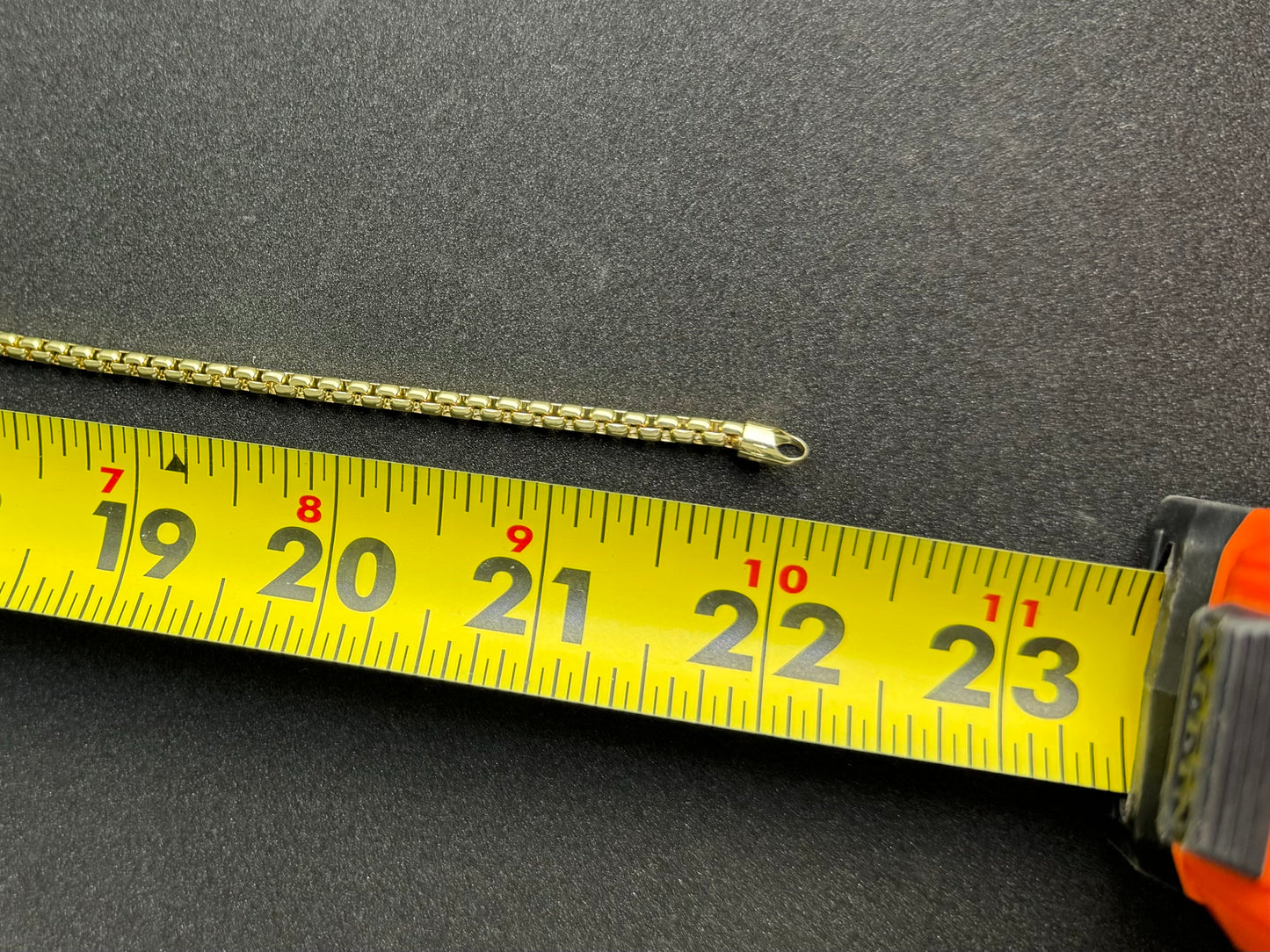 Classic Box Chain: 14k Gold, 16g, 22in Length, 3.47mm Width
