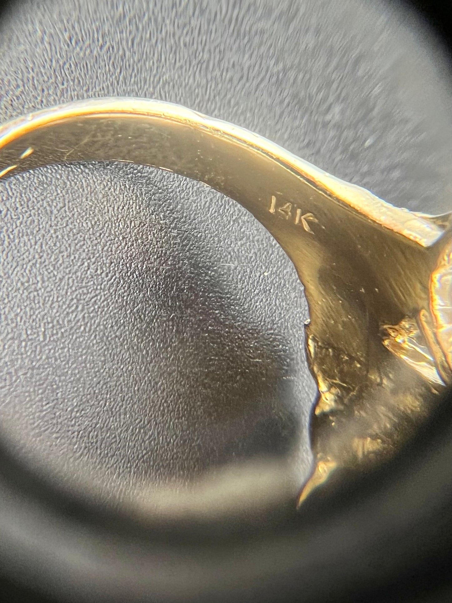 14K Indian Head Ring with CZ Feathered Crown - 12g, Size 12, 29.40x25.27mm