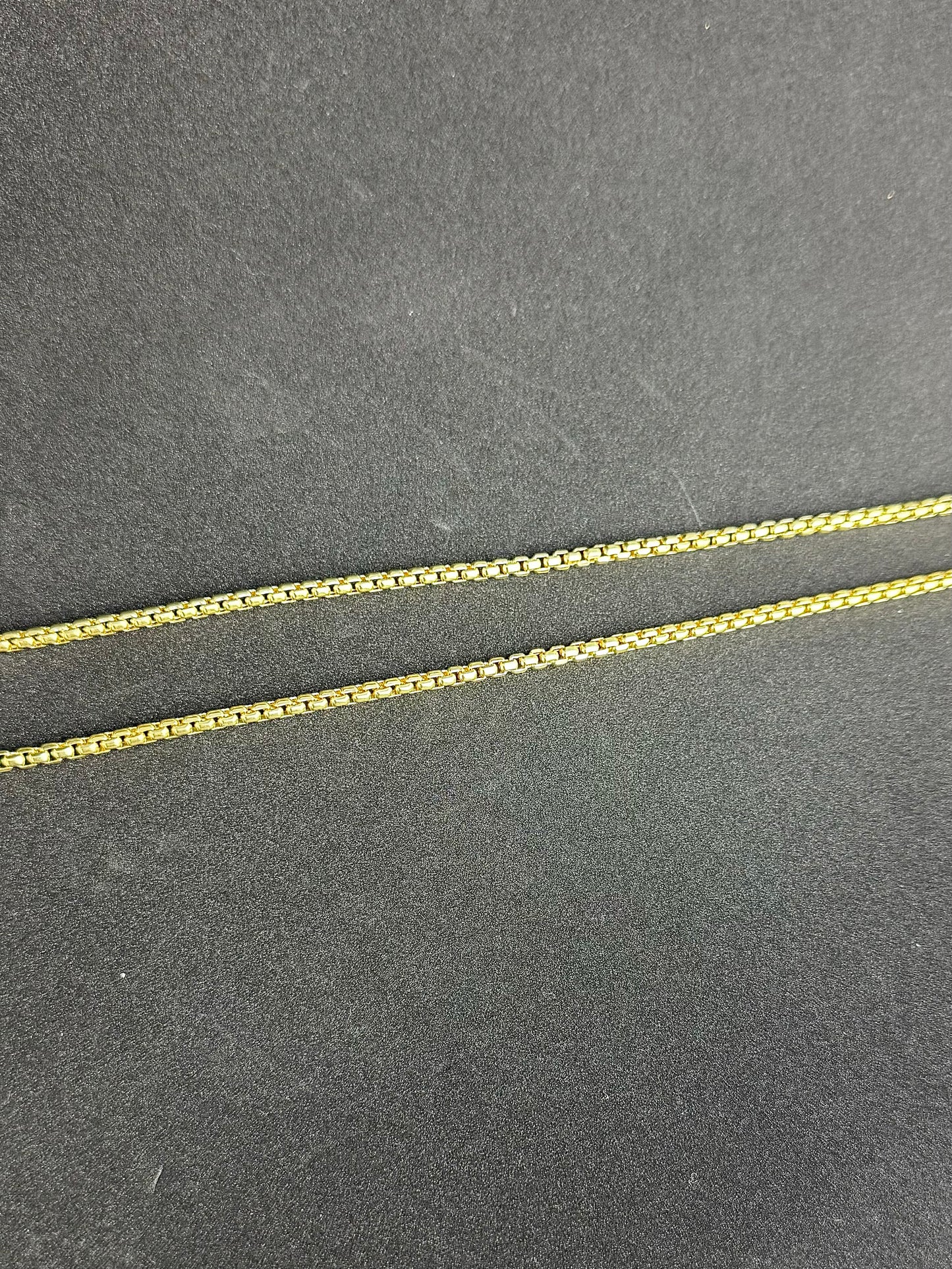 Classic Box Chain: 14k Gold, 16g, 22in Length, 3.47mm Width