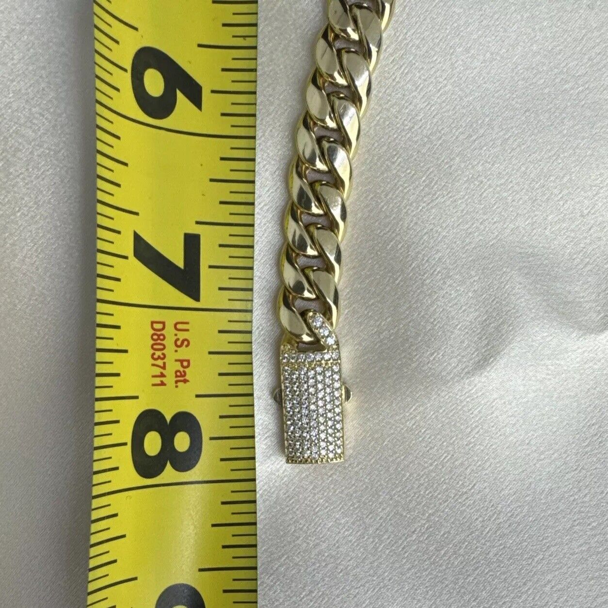 14K Yellow Gold 13.2 Grams Miami Cuban 9.75mm Link Bracelet Cubic Zirconia 8in
