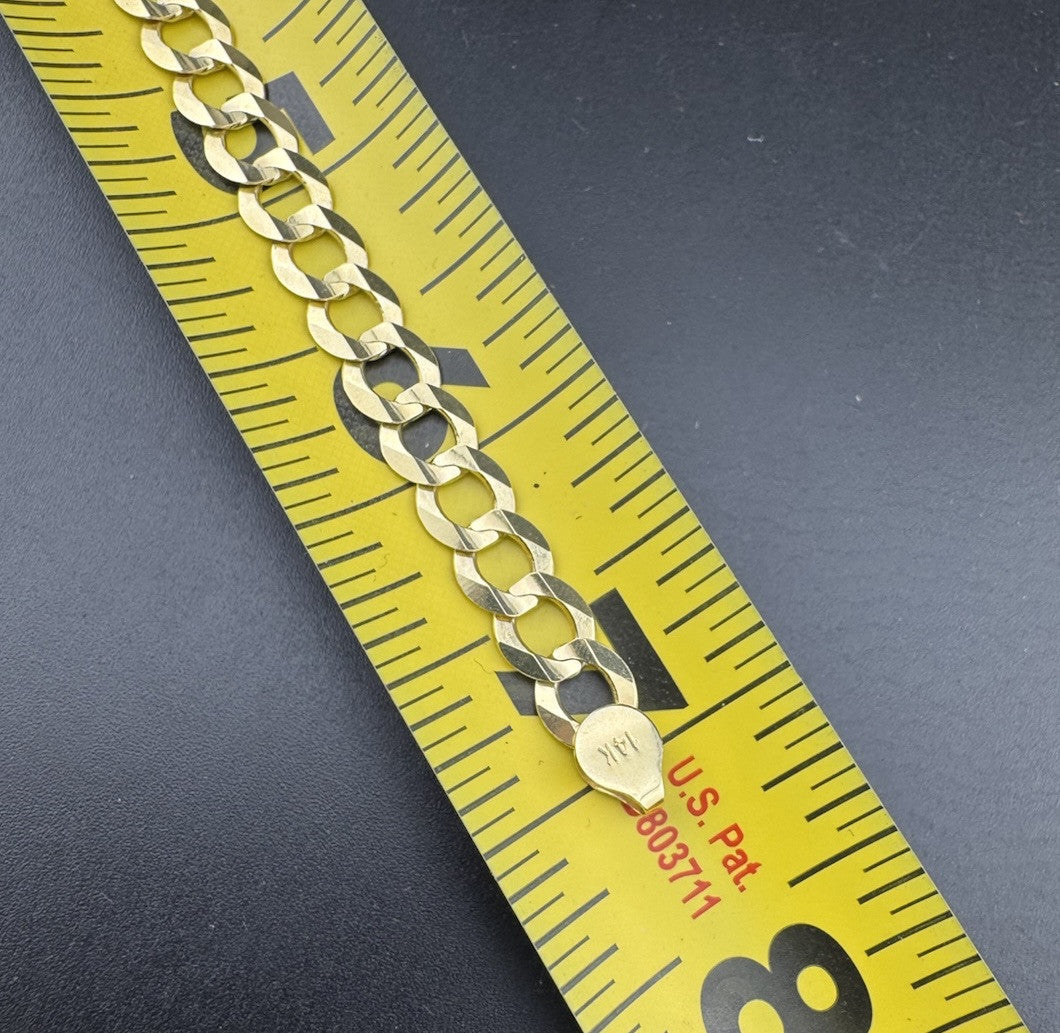 14K Yellow Gold Curb Link Bracelet 7.10mm Width 7in ~ 9.3 Grams