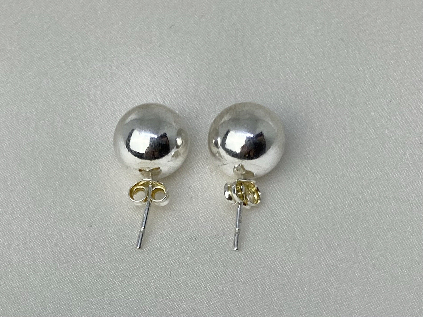 New Sterling Silver 925 10mm Circle Sphere Round Bead Stud Earrings Beauty