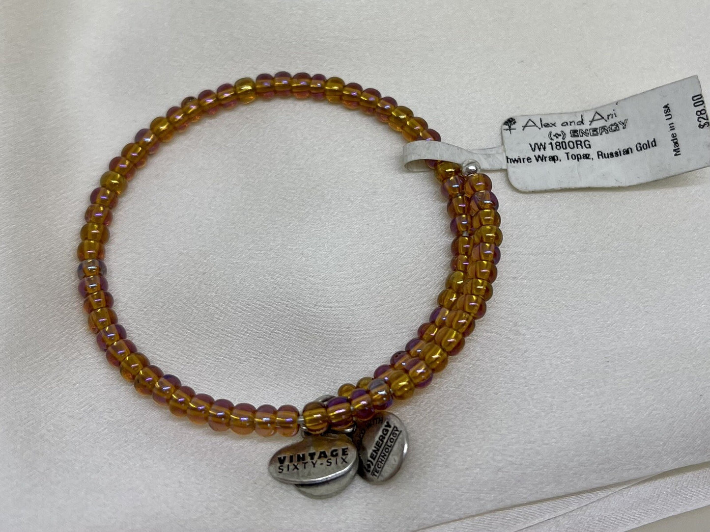 Alex and Ani Hardwire Topaz Russian Gold Wrap Bangle