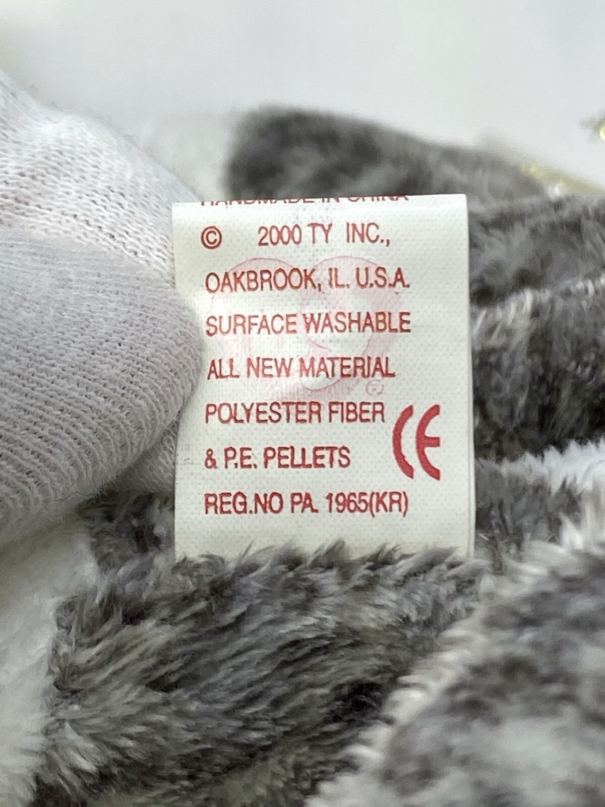 Rare Retired Ty Beanie Baby Purr The Cat 2000 Mint P.E. Pellets With Errors
