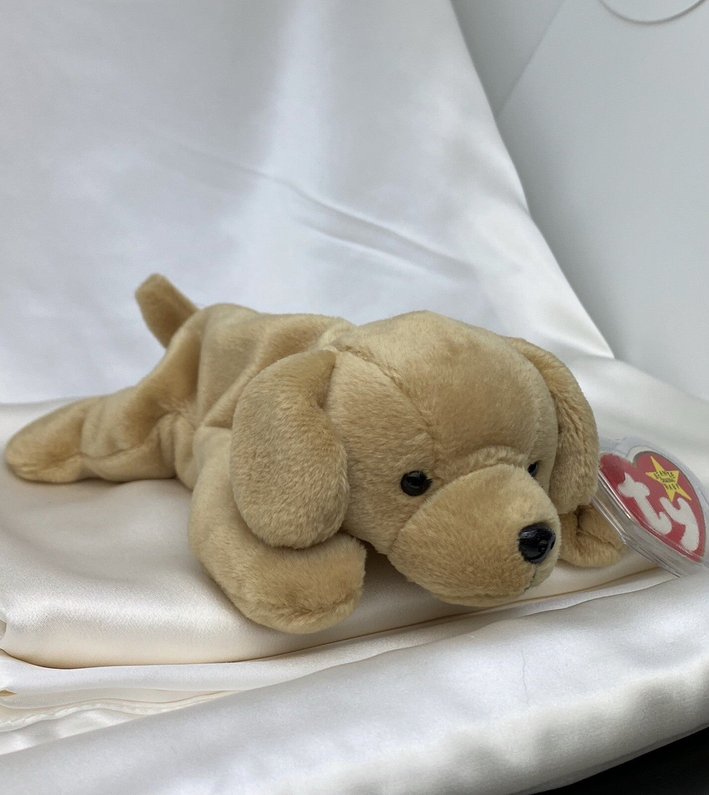 Raro Ty Beanie Baby Retirado Fetch The Dog 1997-1998 Menta P.E. W Múltiples Errores