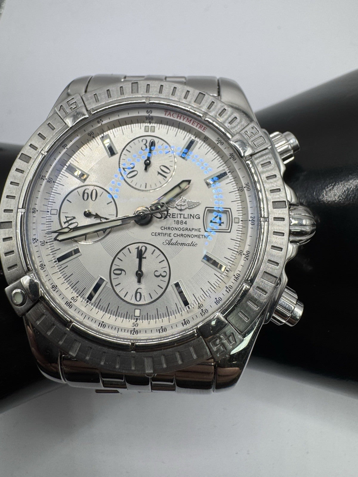Breitling Chronomat Evolution A13356 Reloj automático para hombre con esfera plateada de 44 mm