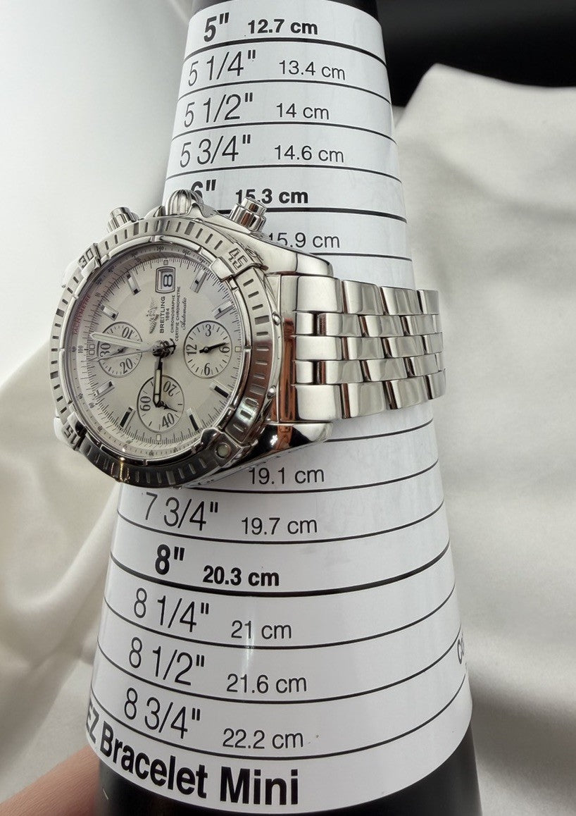 Breitling Chronomat Evolution A13356 Reloj automático para hombre con esfera plateada de 44 mm