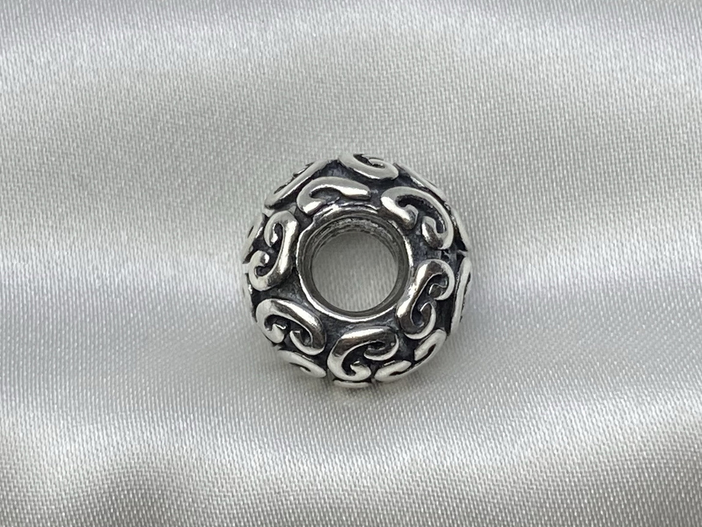 Pandora ALE Sterling Silver 925 Swirl Baroque Bead Ball 7mm European Charm Rare