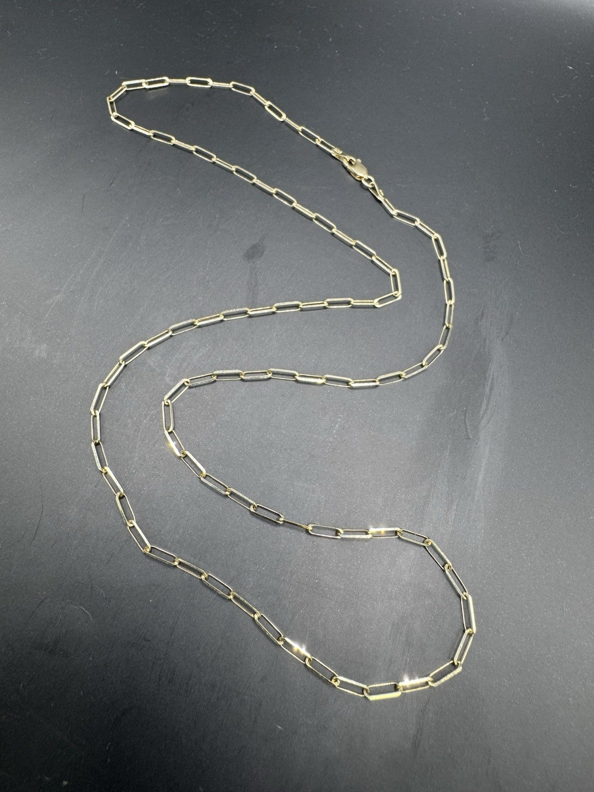 14K Yellow Gold Paperclip Chain Necklace 20in 1.97mm 2.6 Grams