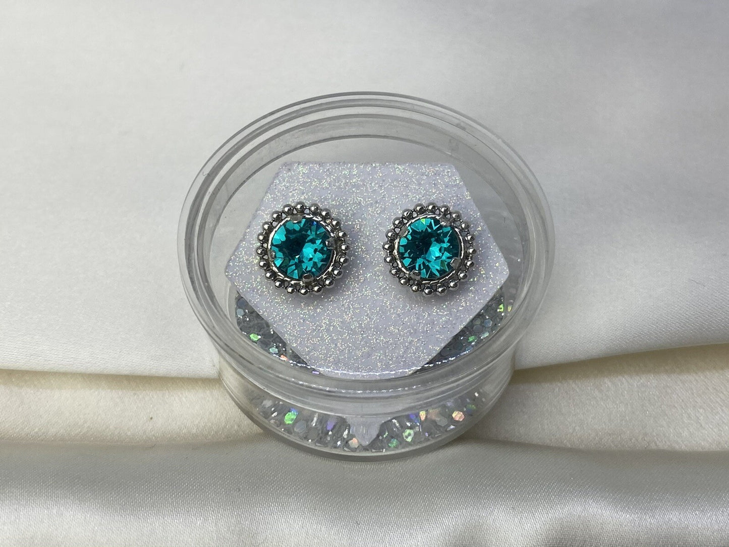 Pendientes de plata 925 con cristales azules, edición limitada, espectro de color viento y fuego