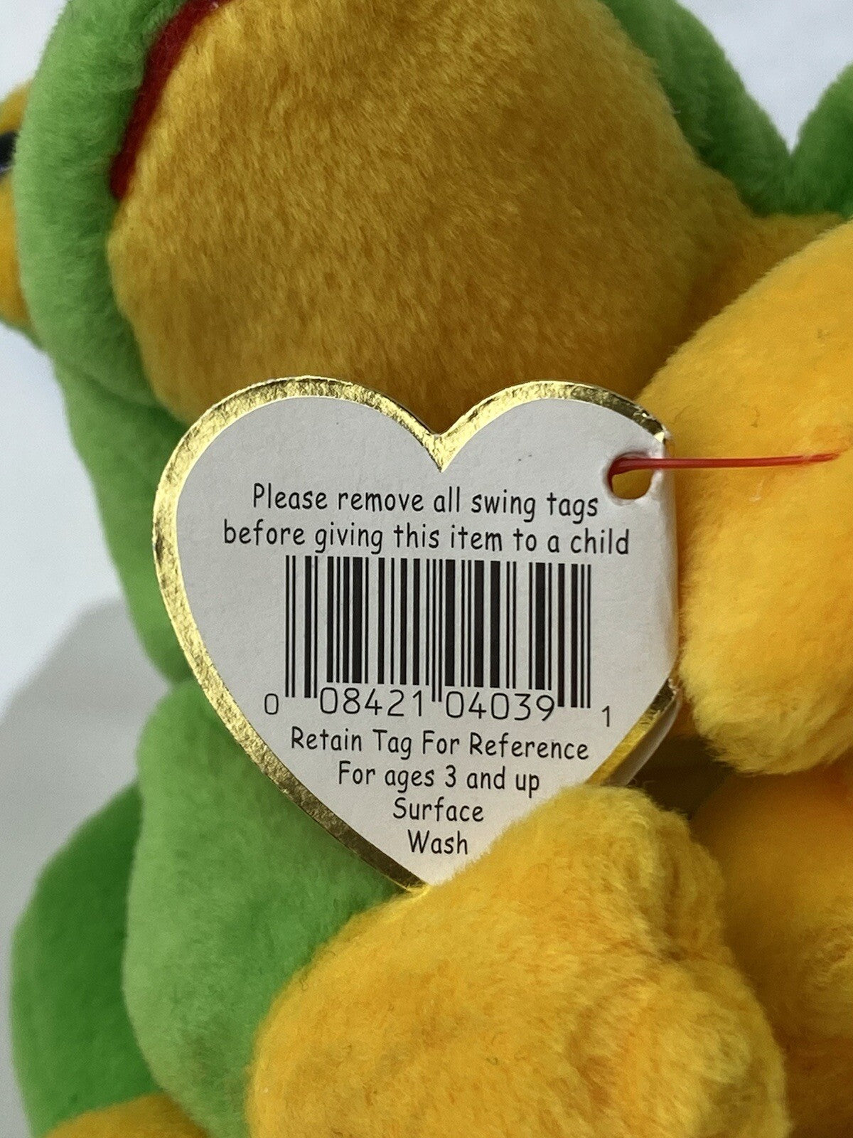 Rare Retired Ty Beanie Baby Smoochy The Frog 1997 P.E. Pellets With Errors
