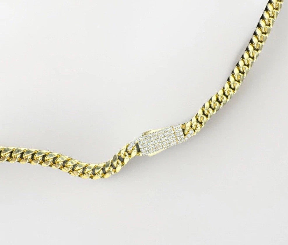 14K Yellow Gold Monaco Jingle Bell Cuban Link Chain 17in 7.66m 17.2 Gram Bold*