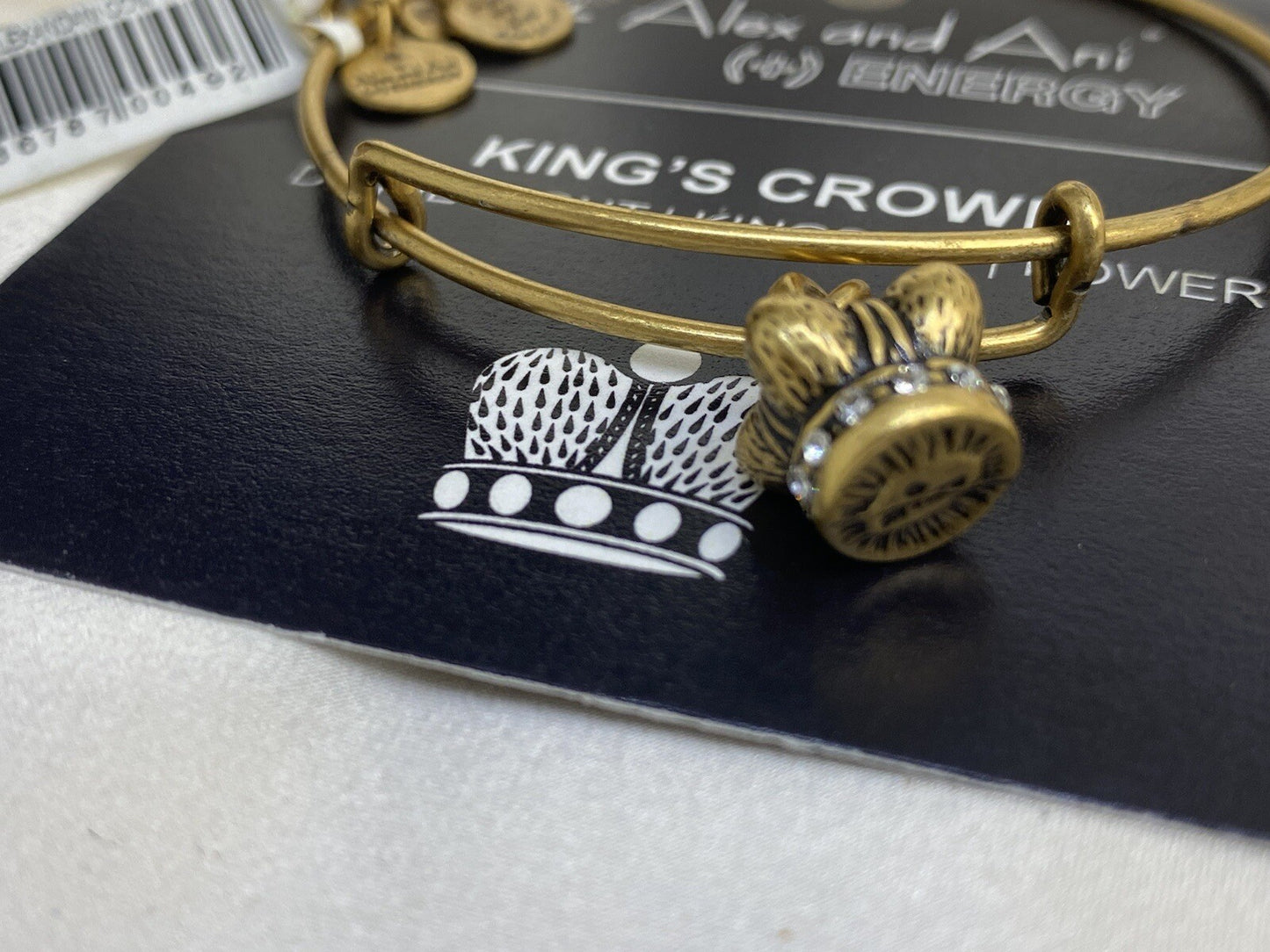 Alex and Ani Charity By Design Kings Crown Rafaelian Gold Charm Power W Crystals