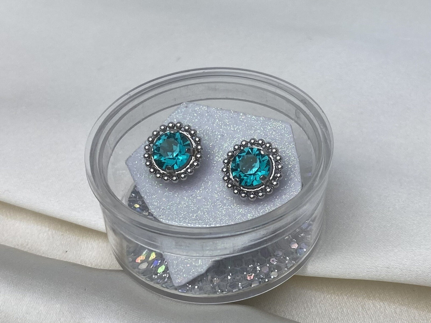 Pendientes de plata 925 con cristales azules, edición limitada, espectro de color viento y fuego