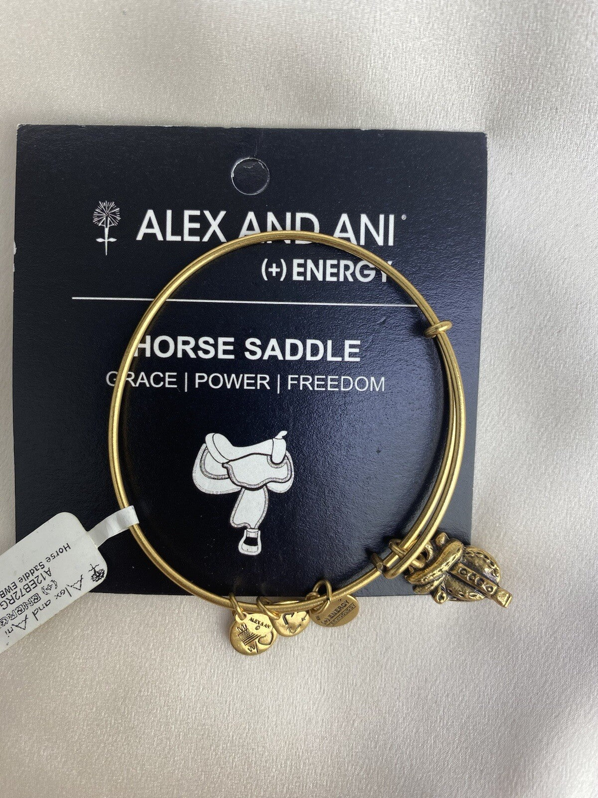 Alex and Ani Chrm Bracelet Horse Saddle Rafaela Gold Grace Power Freedom
