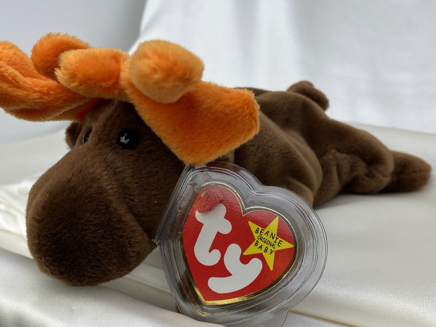 Rare Retired Ty Beanie Baby Chocolate The Moose 1993 Pellets W Errors & Tag Mint