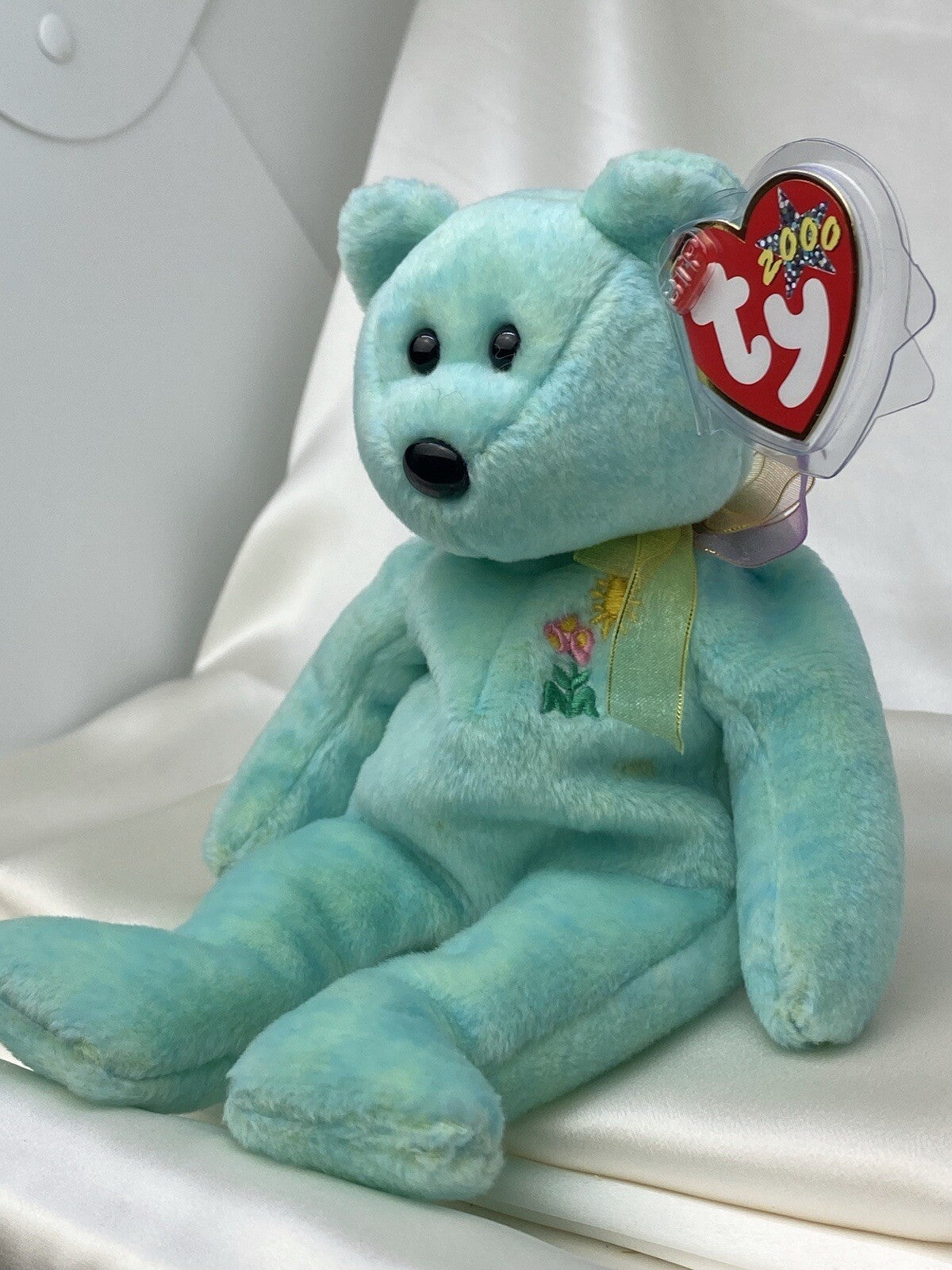 Rare Retired Ty Beanie Baby Ariel The Aids Foundation 2000 Mint P.E. W Errors
