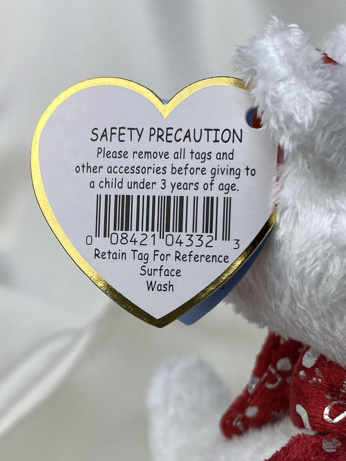 Raro Osito de Peluche Ty Beanie Baby Holiday Teddy 2000 Retirado, Menta, Gránulos de PE con Errores