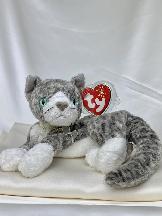 Rare Retired Ty Beanie Baby Purr The Cat 2000 Mint P.E. Pellets With Errors