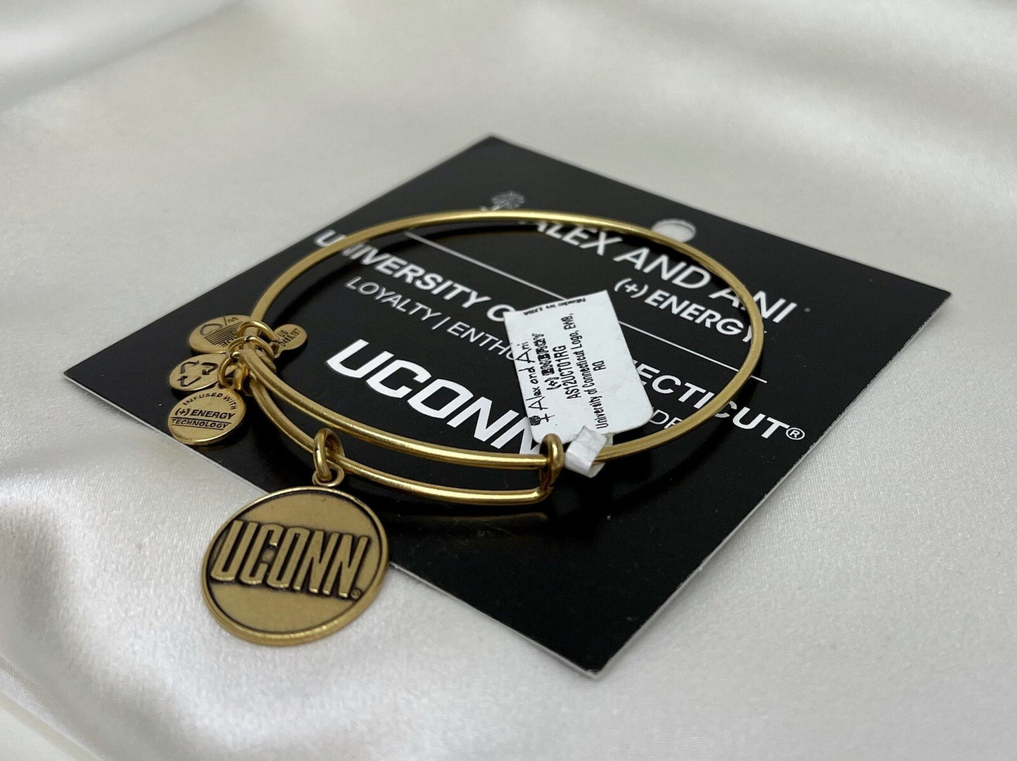 Alex and Ani University of Connecticut Logo Rafaelian Gold Wrap Bracelet UCONN