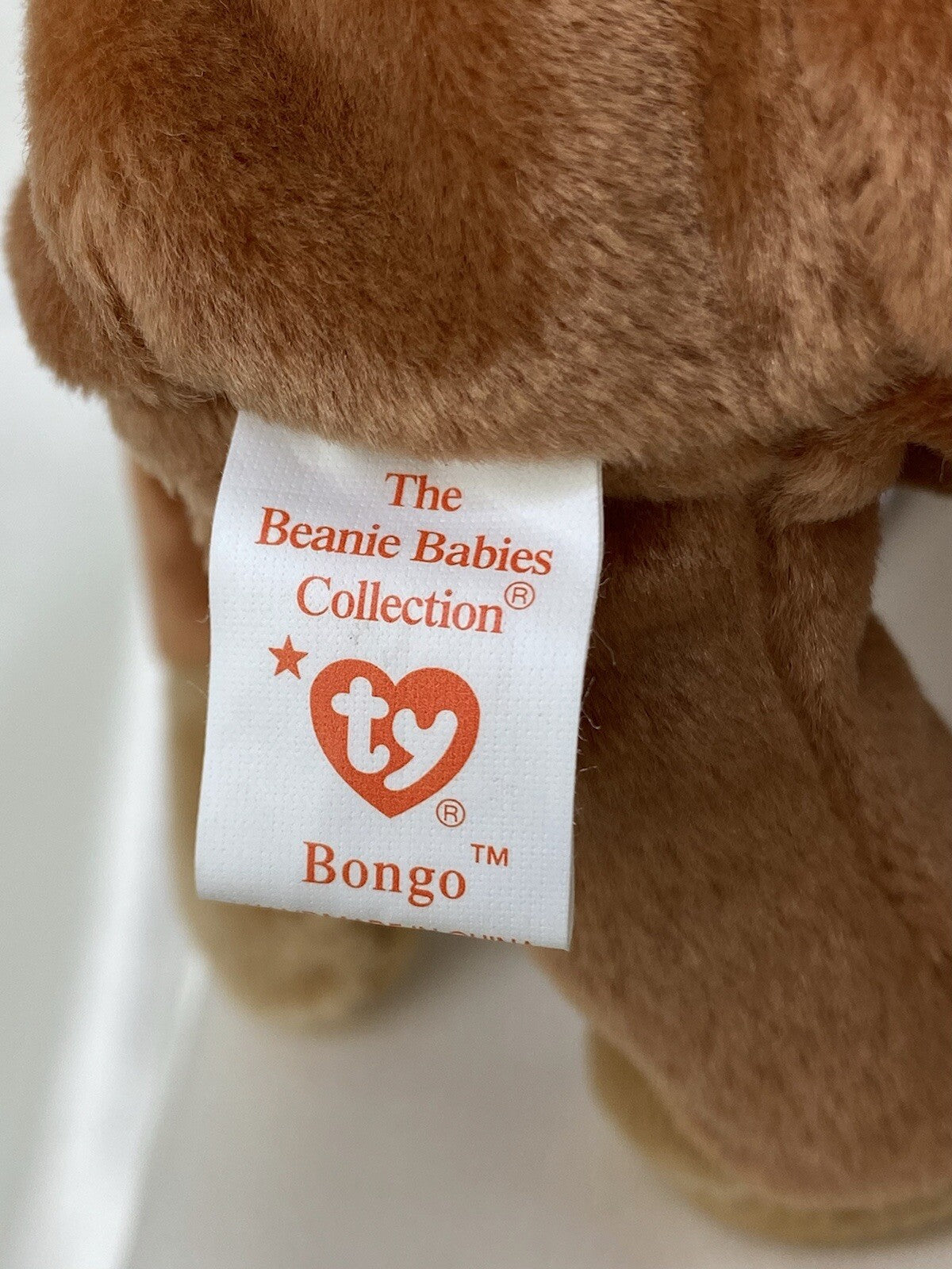 Rare Retired Ty Beanie Baby Bongo The Monkey 1995 Mint P. E Pellets With Errors