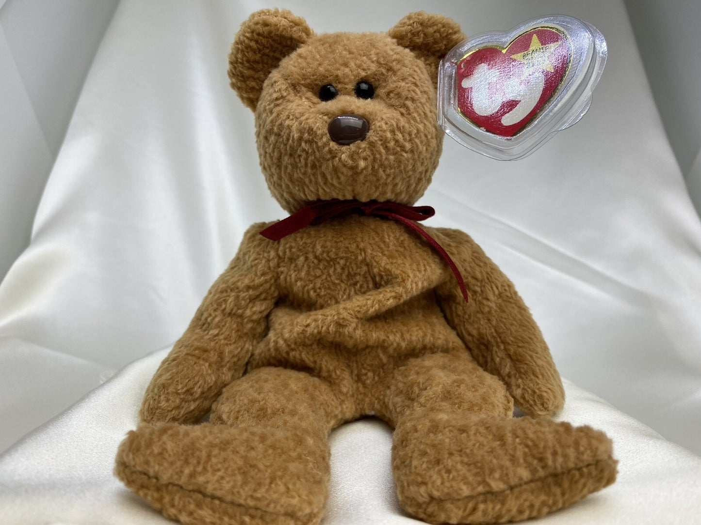 Rare Retired Ty Beanie Baby Curly The Bear 1993 1996 Bear With Numerous Errors