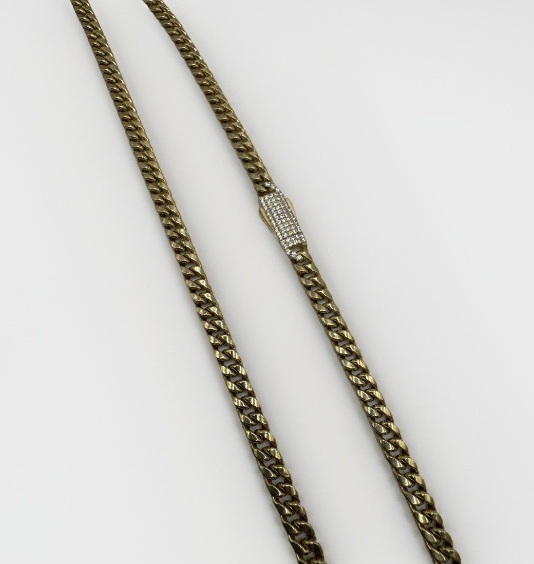 14K Yellow Gold 6mm Miami Cuban Link Chain Necklace, 24" Long, 11.9G Semi Hollow