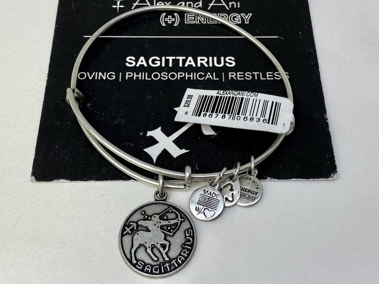 Alex And Ani Sagittarius Zodiac Charm Bangle Rafaelian Silver Wire Bracelet