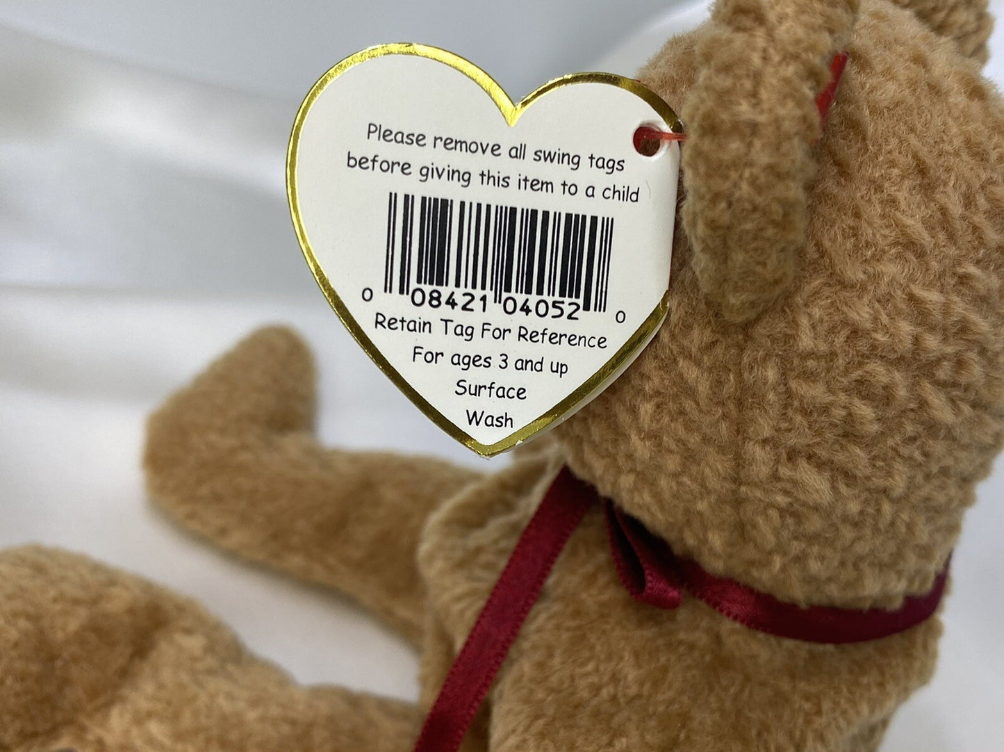 Rare Retired Ty Beanie Baby Curly The Bear 1993 1996 Bear With Numerous Errors