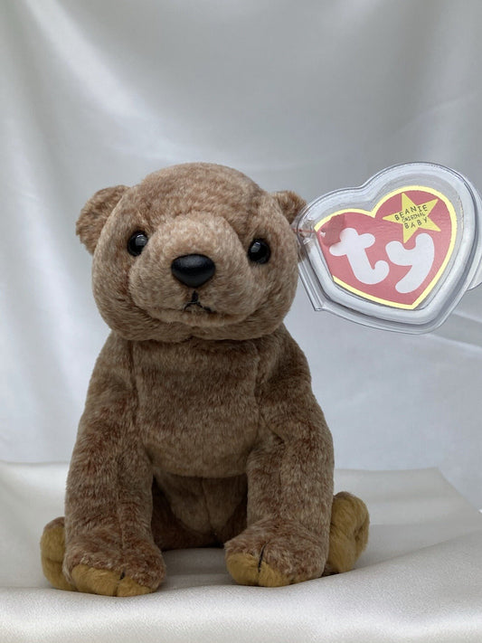 Rare Retired Ty Beanie Baby Pecan The Bear 1999 Mint P.E. Pellets With Errors