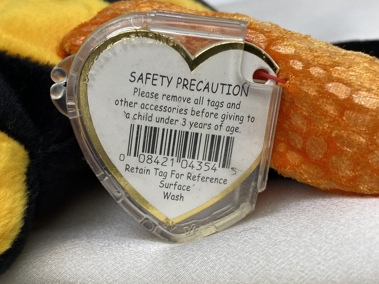 Ty Beanie Baby Buzzie the Bumblebee Plush 2000 with Hang Tag Protector Errors