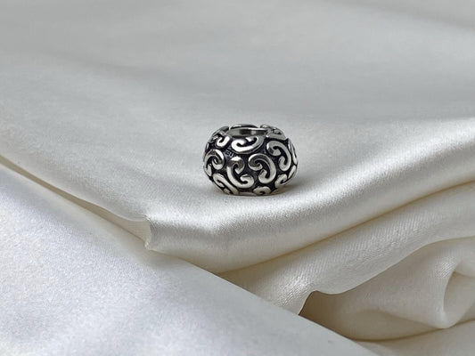 Pandora ALE Sterling Silver 925 Swirl Baroque Bead Ball 7mm European Charm Rare