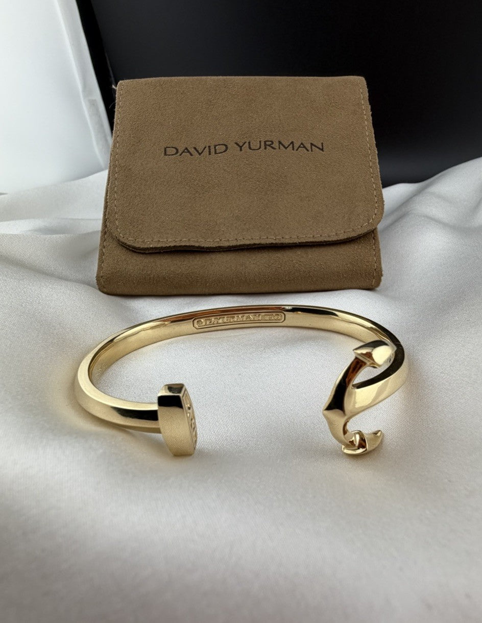 David Yurman 18K Yellow Gold 750 Maritime Anchor Cuff 32.5 Grams Medium